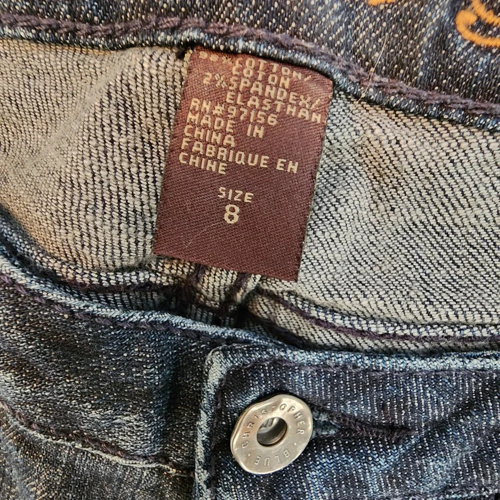 Christopher Blue Womens Dark Wash Straight Leg Jeans Size 8/29